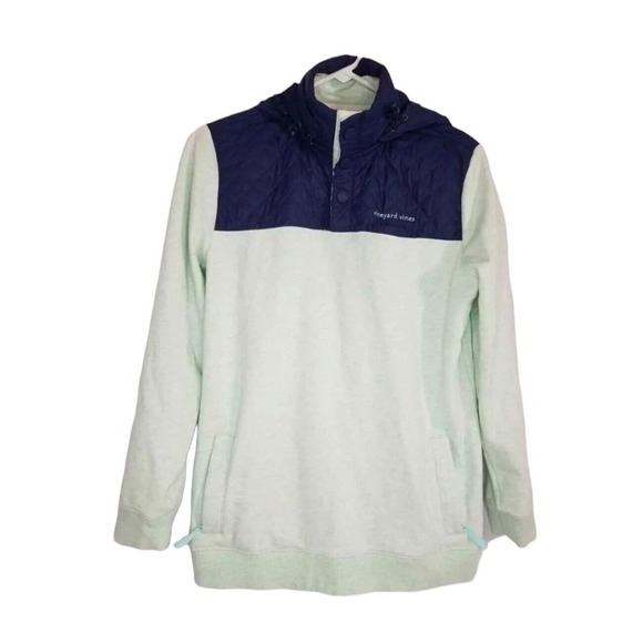 Vineyard Vines Performance Quilted Snap Shep Pullover Jacket Packable Hood S - Picture 2 of 11